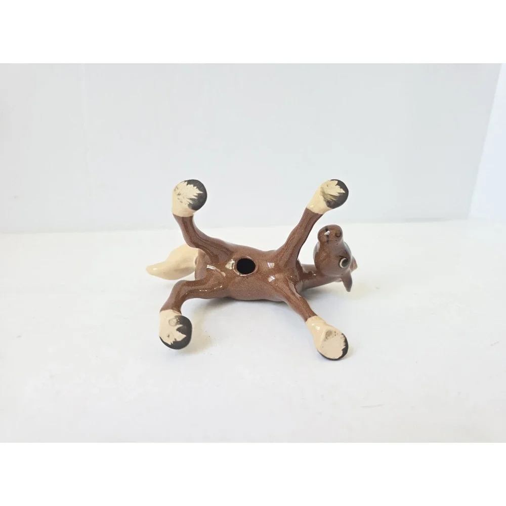 Vintage Hagen Renaker DW head down foal 1952 dark brown